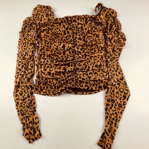 MESH RUCHED CORSET PUFF TOP
Brown - Picture 3 of 4